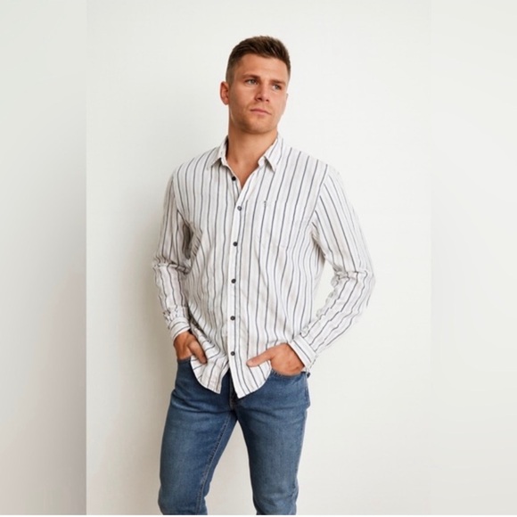 American Eagle Outfitters Other - American Eagle Outfitters Men's White and Black Striped Shirt